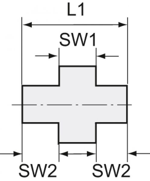Lösbarer Doppelgewindenippel, flachdichtend, G 1/2, IG, SW 38, Edelstahl 1.4408 - gibt’s bei HUG Technik ✓