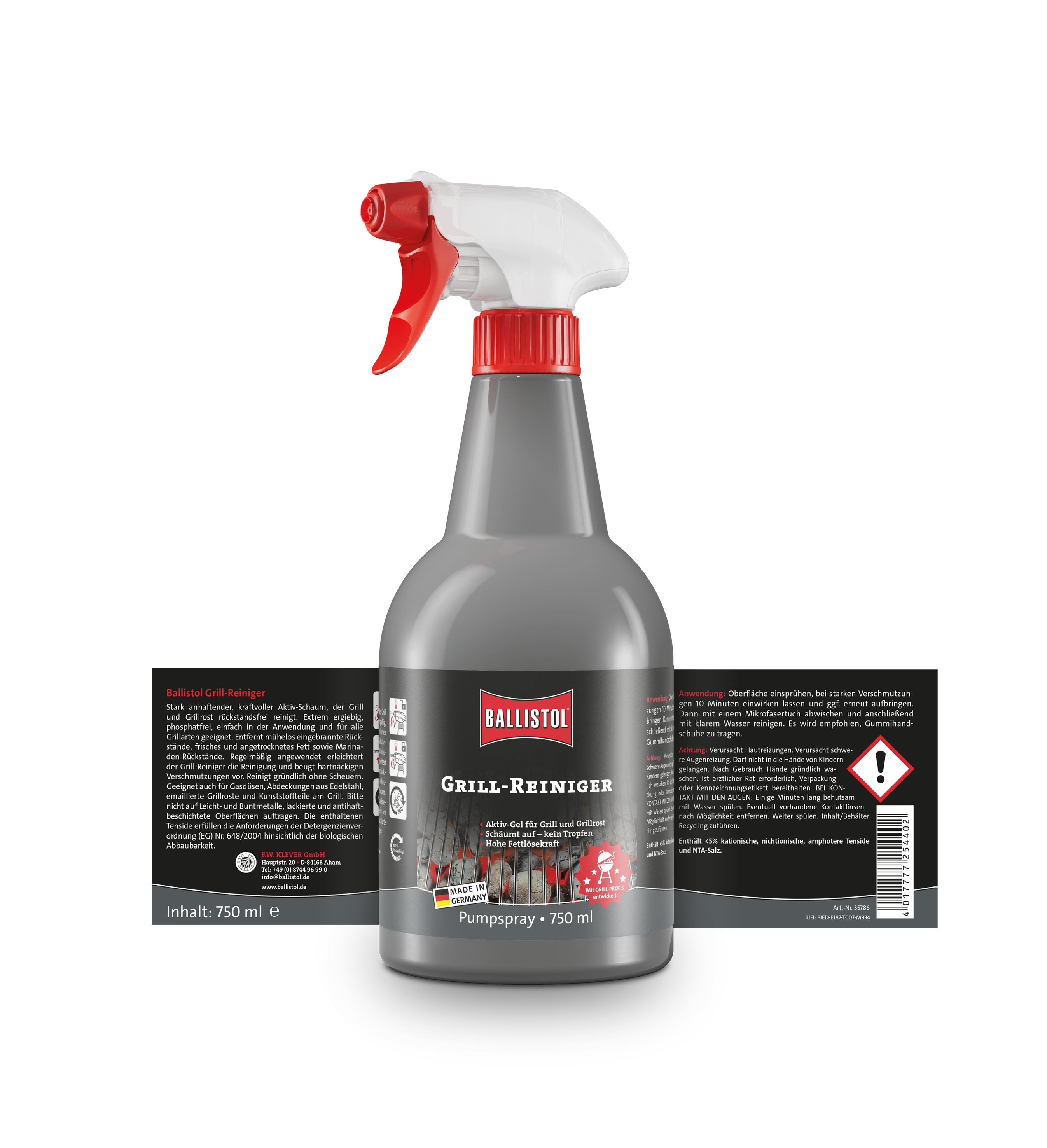 Ballistol Grillreiniger Pumpsprühflasche mit Etikett