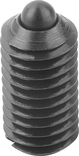 Produktbild Federndes Druckstück leichte Federkraft M04 L=9 Stahl, Komp: Bolzen aus Stahl - K0313.104 - bei HUG Technik ✓