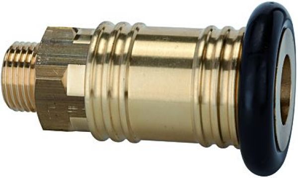 Schnellverschlusskupplung NW 12, Garagenkupplung, Messing, G 1/2 AG - bei HUG Technik ✭