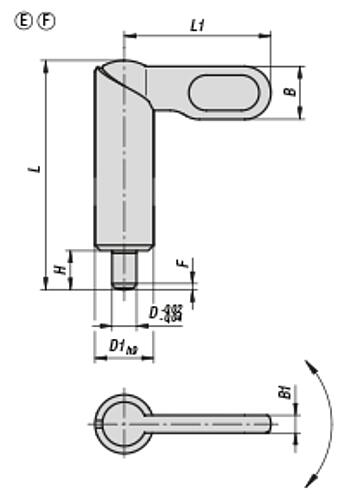 Sperrriegel glatte Ausführung D1=10, Form: E Stahl, D=4 - K0639.080410 - erhältlich bei ♡ HUG Technik ✓