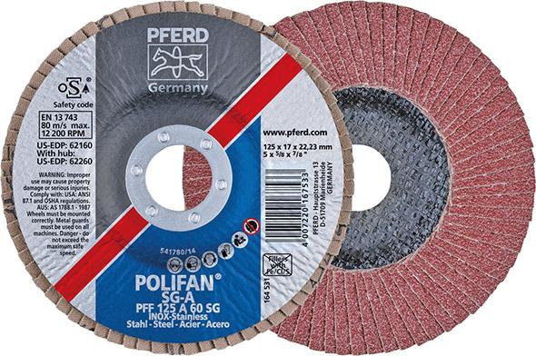 PFERD Fächerschleifscheibe A 40SG 125 mm K 40 gerade - bei HUG Technik ✭ PFERD Fächerschleifscheibe A 40SG 125 mm K 40 gerade - bei HUG Technik ✭