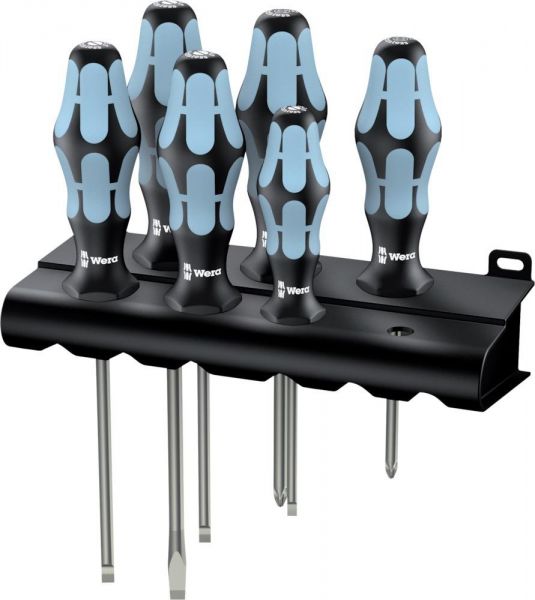 Wera® Schraubendrehersatz 3334/3355/6, Edelstahl, 6-teilig Schlitz/Pozidriv+ Rack - gibt’s bei HUG Technik ✓