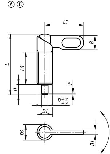 Sperrriegel M10, Form: A Stahl, D=4 - K0348.040410 - bekommst Du bei HUG Technik ♡