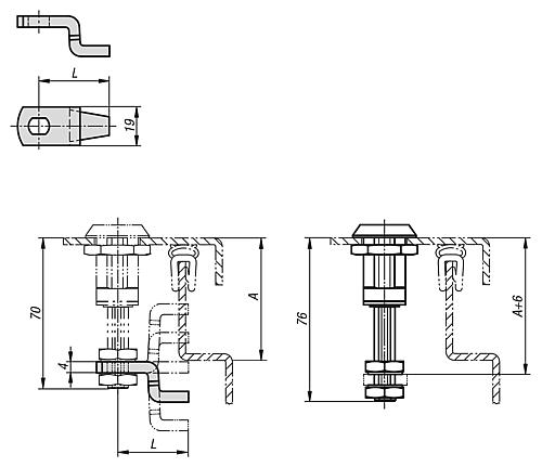 Zunge für Kompressions-Drehriegel, Stahl - K0532 - direkt von HUG Technik ✓
