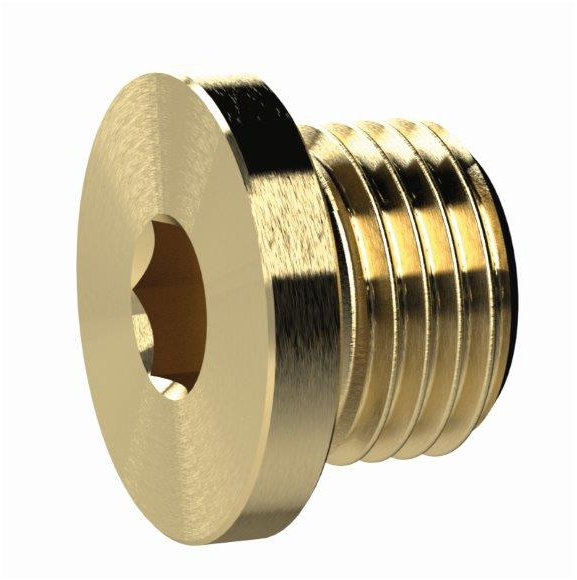 Verschlussschraube, Innensechskant und Bund, G 1 1/2, SW 24, Messing - bei HUG Technik ✓