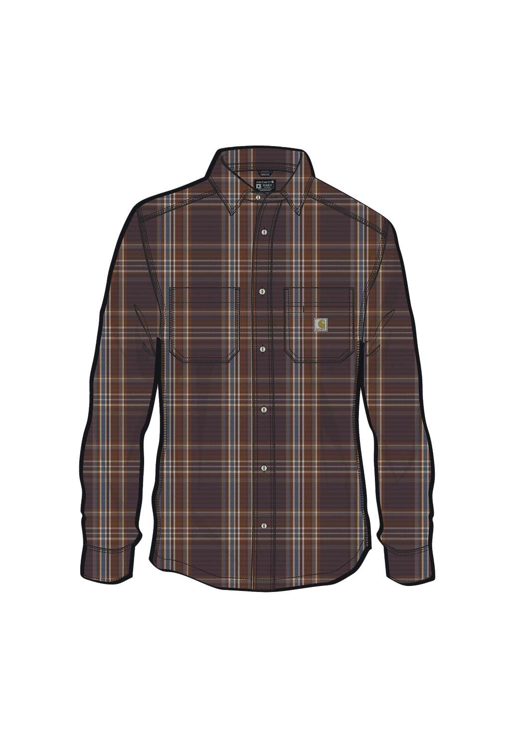 carhartt® Herren Shirt »FLANNEL LONG-SLEEVE PLAID SHIRT« dark sepia - bei HUG Technik ✓ ✌