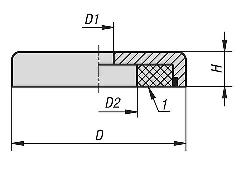 Magnet Flachgreifer H=6 SmCo, rund, Komp: Edelstahl, D1=4,5, D=20 ±0,15 - K1399.120 - bei HUG Technik ☆