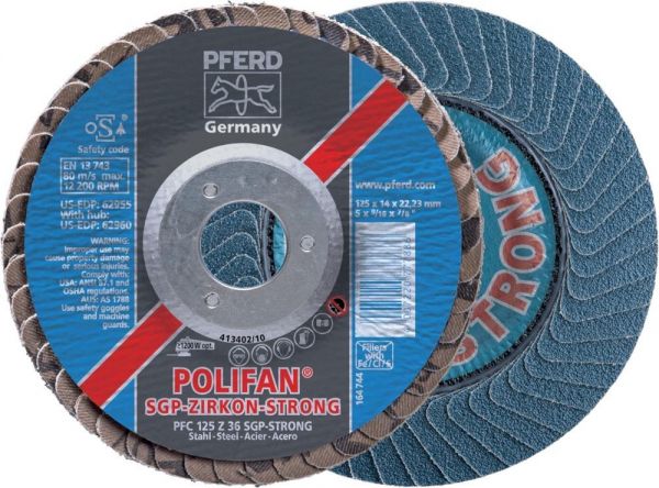 PFERD Fächerschleifscheibe STRONG 115 mm K 36 gewölbt - bei HUG Technik ♡ PFERD Fächerschleifscheibe STRONG 115 mm K 36 gewölbt - bei HUG Technik ♡