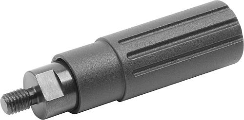 Zylindergriff drehbar Gr.1, Form: A D=M04x6, L1=40, Thermoplast, Komp: Stahl - K1468.104 - erhältlich bei ✭ HUG Technik ✓