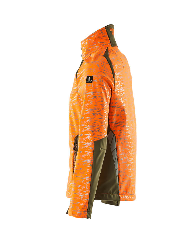 MASCOT® ACCELERATE SAFE Soft Shell Jacke  Gr. 2XL, hi-vis orange/moosgrün - gibt’s bei HUG Technik ✓