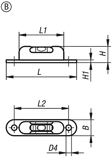 Röhrenlibelle, Form:B, Empfindlichkeit 5', L=57, B=12,3, H=13, Messing schwarz eloxiert, Komp:Glas - K1158.2571305 - gibt’s bei ☆ HUG Technik ✓
