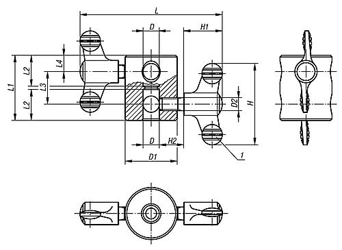 Multiverbindungsstück Gr.1 Aluminium, Komp: Thermoplast, D=8 - K0135.01 - kommt direkt von HUG Technik 😊