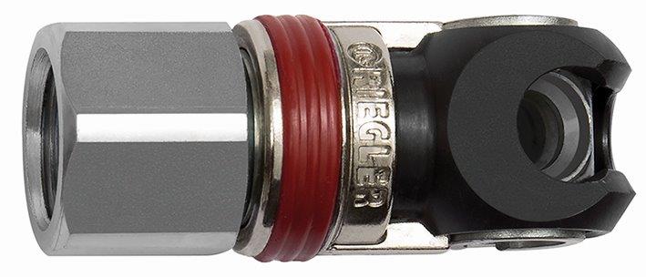 Schwenk-Sicherheitskupplung NW 6, ISO 6150 C, Stahl, G 1/2 IG - erhältlich bei ♡ HUG Technik ✓