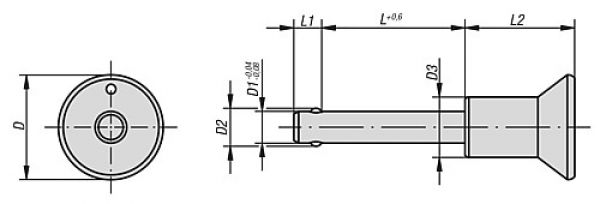 Kugelsperrbolzen Edelstahl, selbstsichernd, D1=10, L=20 - K0364.3110020 - direkt bei HUG Technik ✓