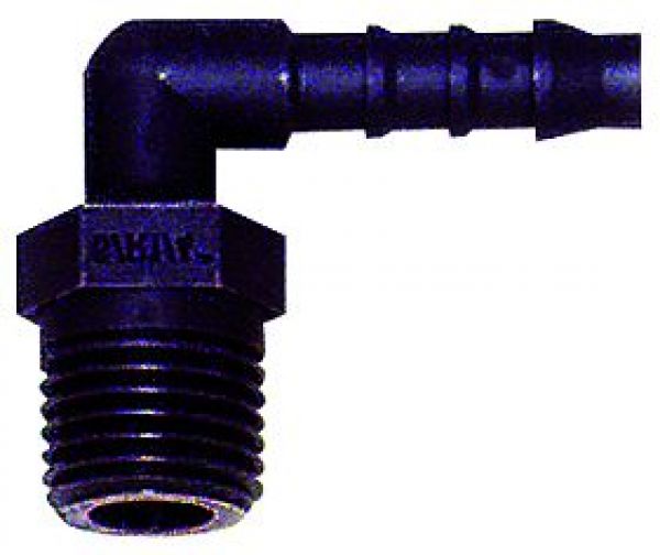 Winkel-Einschraubtülle, R 1/8 AG, für Schlauch LW 6 mm, Polyamid PA 6 - erhältlich bei ♡ HUG Technik ✓