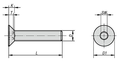 Senkschraube mit Innensechskant DIN EN ISO10642 M04X10 Gewinde durchgehend, Edelstahl A4 blank - K0708.604X10 - bekommst Du bei ★ HUG Technik ✓