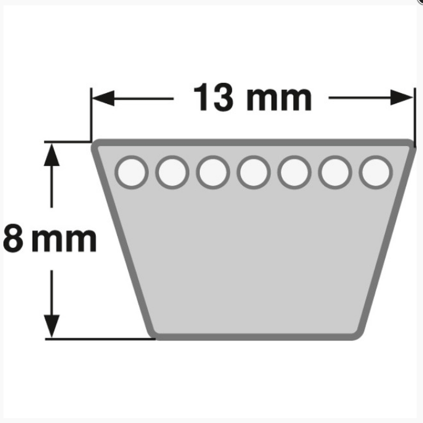 Zeichnung ConCar Keilriemen 13 mm DIN 2215.