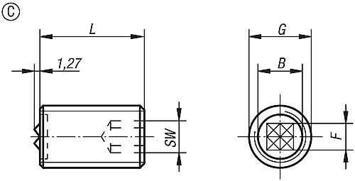 Gripper verstellbar M12x25, Form: C Werkzeugstahl, Komp: Hartmetall - K0388.25124 - bei HUG Technik ✭