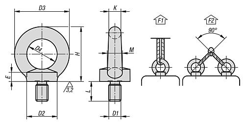 Ringschraube DIN580 M12 Stahl - K0767.12 - bei HUG Technik ✭