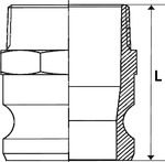 Kamlok-Schnellkupplungsstecker mit AG, Typ F, R 1 1/2, Aluminium - bei HUG Technik ✭