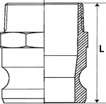 Kamlok-Schnellkupplungsstecker mit AG, Typ F, Edelstahl 1.4401, R 1 1/4 - gibt’s bei HUG Technik ✓