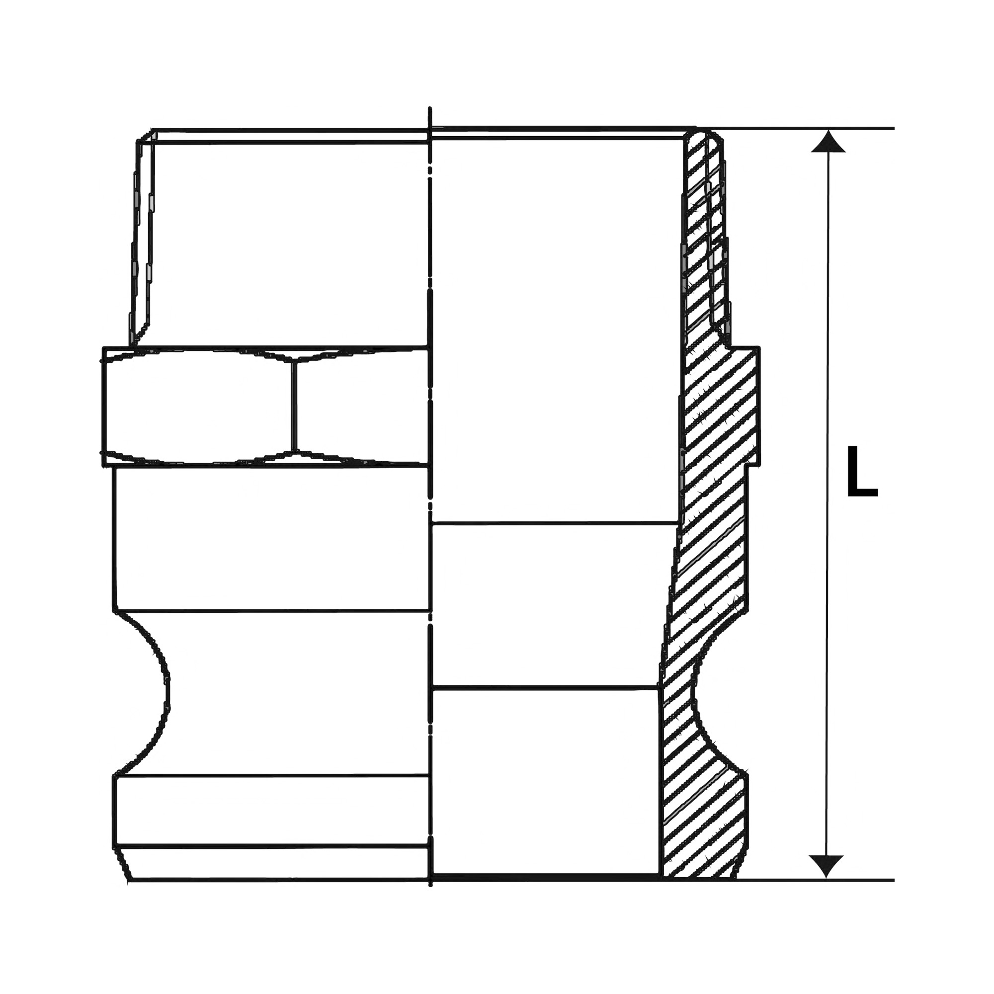 Kamlok-Schnellkupplungsstecker mit AG, Typ F, Edelstahl 1.4401, R 1 1/4 - gibt’s bei HUG Technik ✓