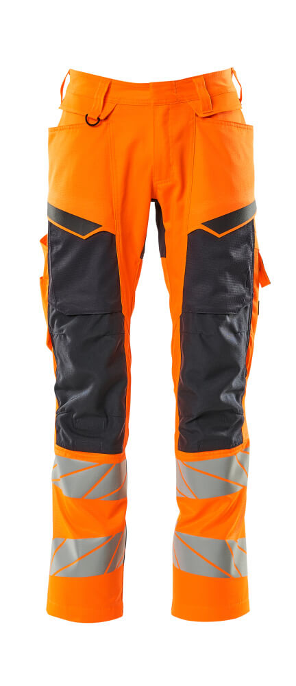 MASCOT® ACCELERATE SAFE Hose mit Knietaschen  Gr. 76/C46, hi-vis orange/schwarzblau - bei HUG Technik ✭