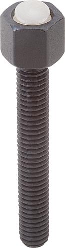 Produktbild Pendelauflage mit O-Ring M06X12, Form:K Vergütungsstahl, verstellbar, Komp:Polyacetal, SW=10 - K0288.706X012 - gibt’s bei HUG Technik ✓