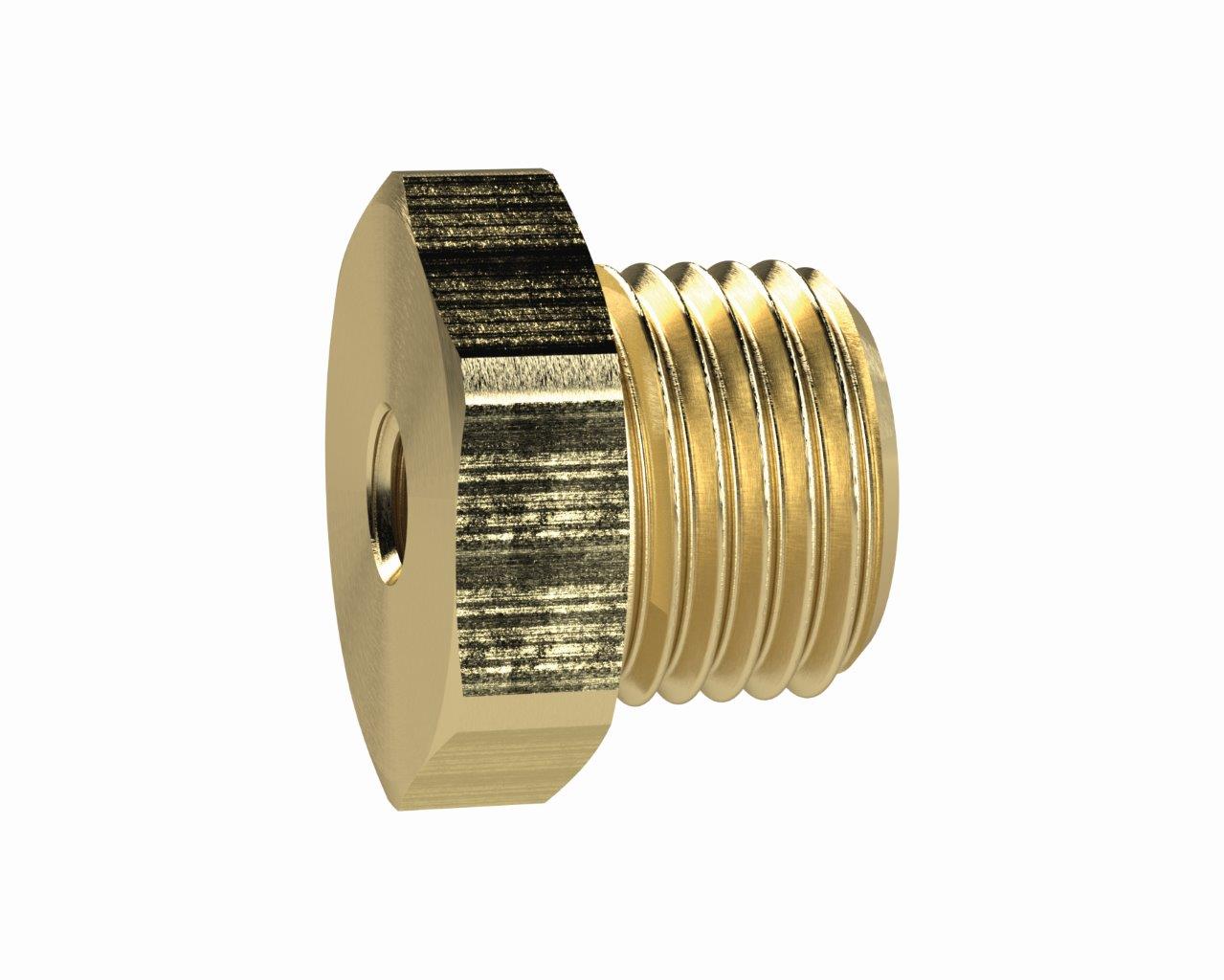 Reduziernippel kurz, G 1/4 AG, M5 IG, SW 17, Messing - bei HUG Technik ✭
