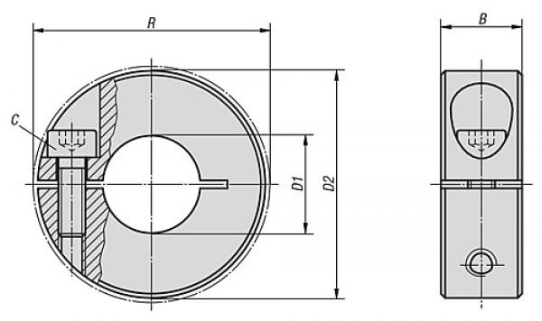 Klemmring geschlitzt Edelstahl 10X24, B=9 - K0611.01002 - bei HUG Technik ✭