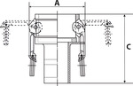 Kamlok-Schnellkupplungsdose, Typ C, Alu, LW 63, für Stecker-Ø 76 - bei HUG Technik ♡