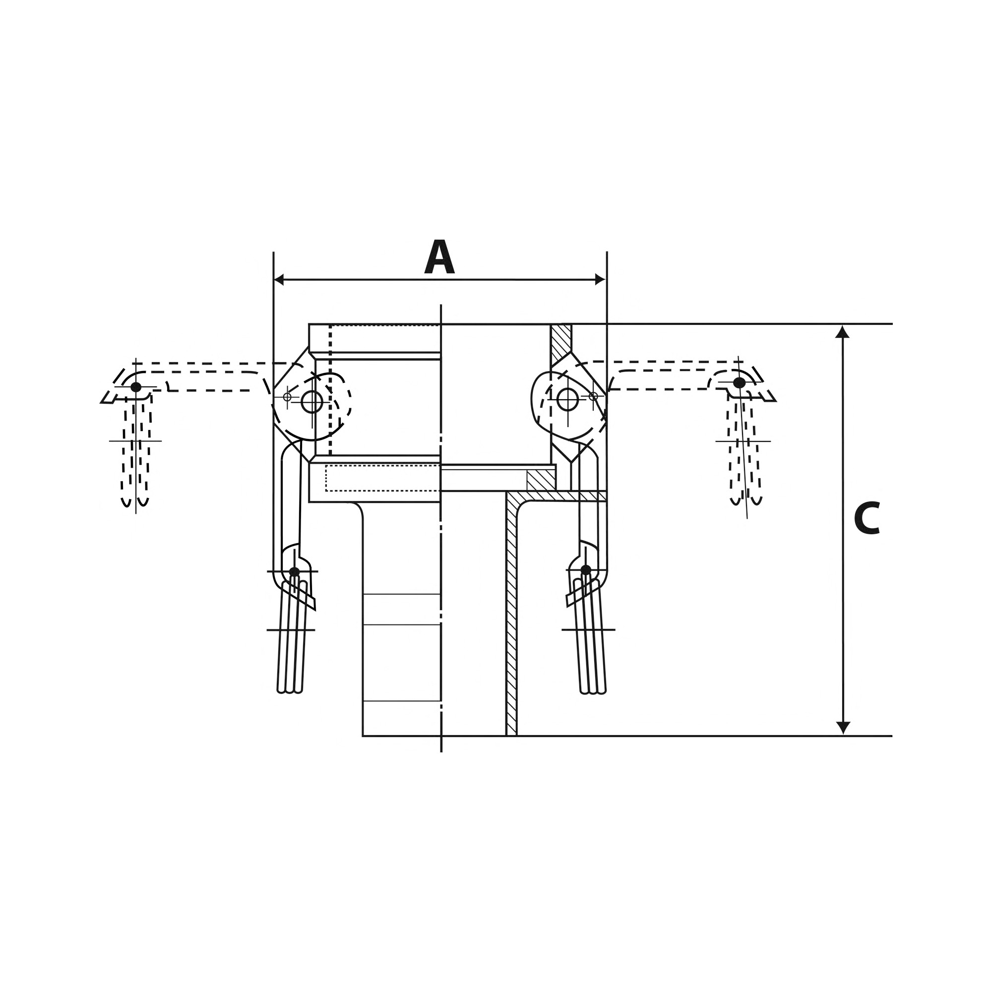 Kamlok-Schnellkupplungsdose, Typ C, Alu, LW 63, für Stecker-Ø 76 - bei HUG Technik ♡