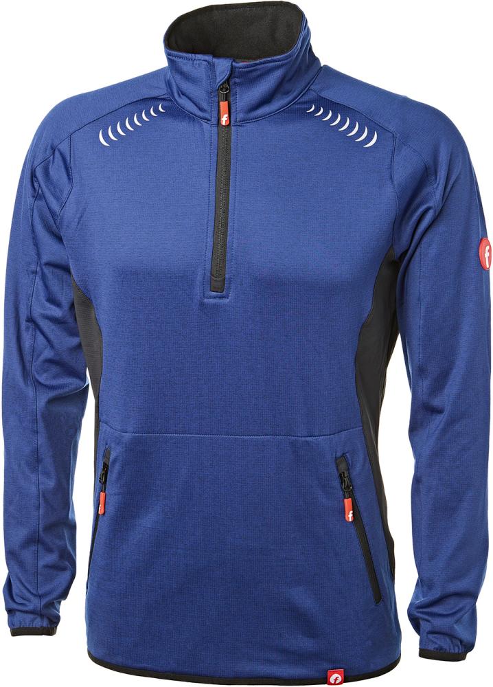 FORTIS Elements Tech-Fleecepullover kornblau-schwarz meliert Gr. M
