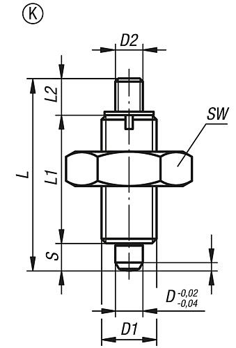 Arretierbolzen Gr.0 M08x1, Form: K Edelstahl, gehärtet, D=4 - K0345.02004 - gibt’s bei ☆ HUG Technik ✓