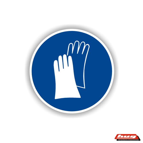 Gebotsschild Folie, Schutzhandschuhe, D 100 mm - direkt von HUG Technik ✓ Gebotsschild Folie, Schutzhandschuhe, D 100 mm - direkt von HUG Technik ✓
