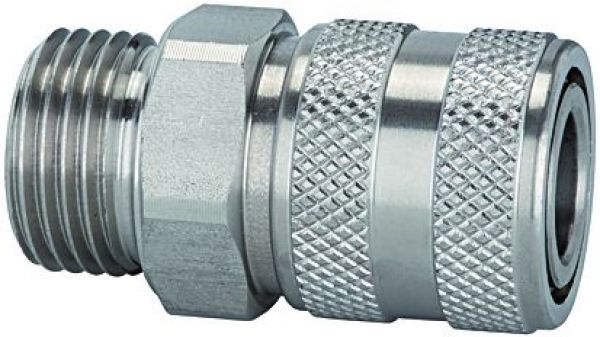 Schnellverschlusskupplung NW 7,2, G 3/8 AG, Edelstahl - direkt bei HUG Technik ✓