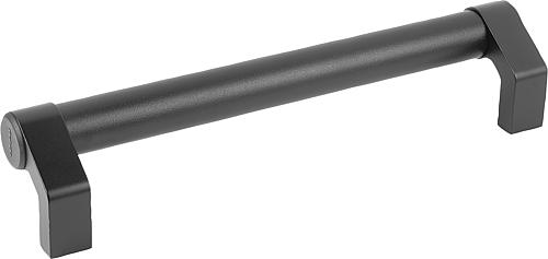 Winkelschenkelgriff abgewinkelt Aluminium, schwarz, Komp: Thermoplast, Komp: schwarz pulverbesch - K0132.2003 - bei HUG Technik ♡