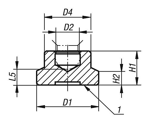 Druckstück Gr.1, Form: A Polyamid, D1=15 - K0393.206 - kommt direkt von HUG Technik 😊