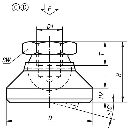 Gelenkteller, Form: C POM, Komp: Autom.Stahl, D2=20 - K0395.506 - bei HUG Technik ✓