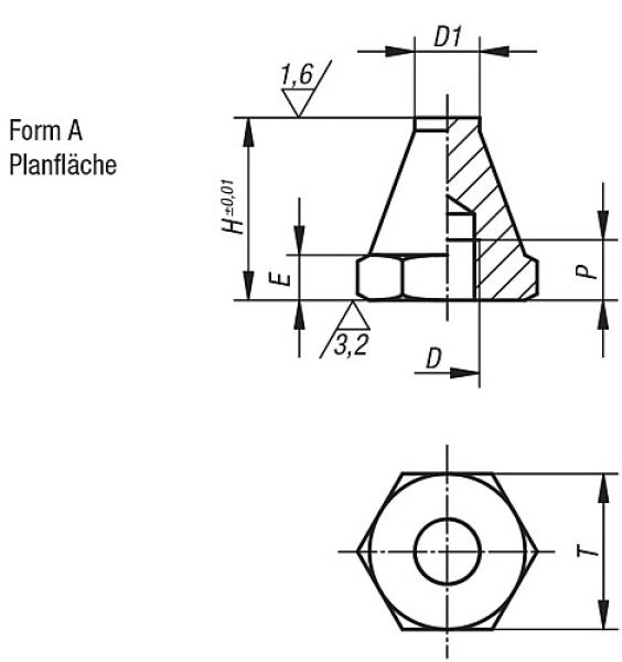 Auflagebolzen M06 H=12,5, Form: A Vergütungsstahl, T=11 - K0294.106012 - bei HUG Technik ✭