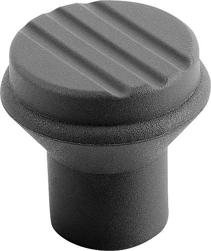 Pilzknopf antibakteriell Gr.1 M05 D1=21 Kunststoff, grau RAL7015, Komp: Edelstahl - K0251.12005144 - bei HUG Technik ✓