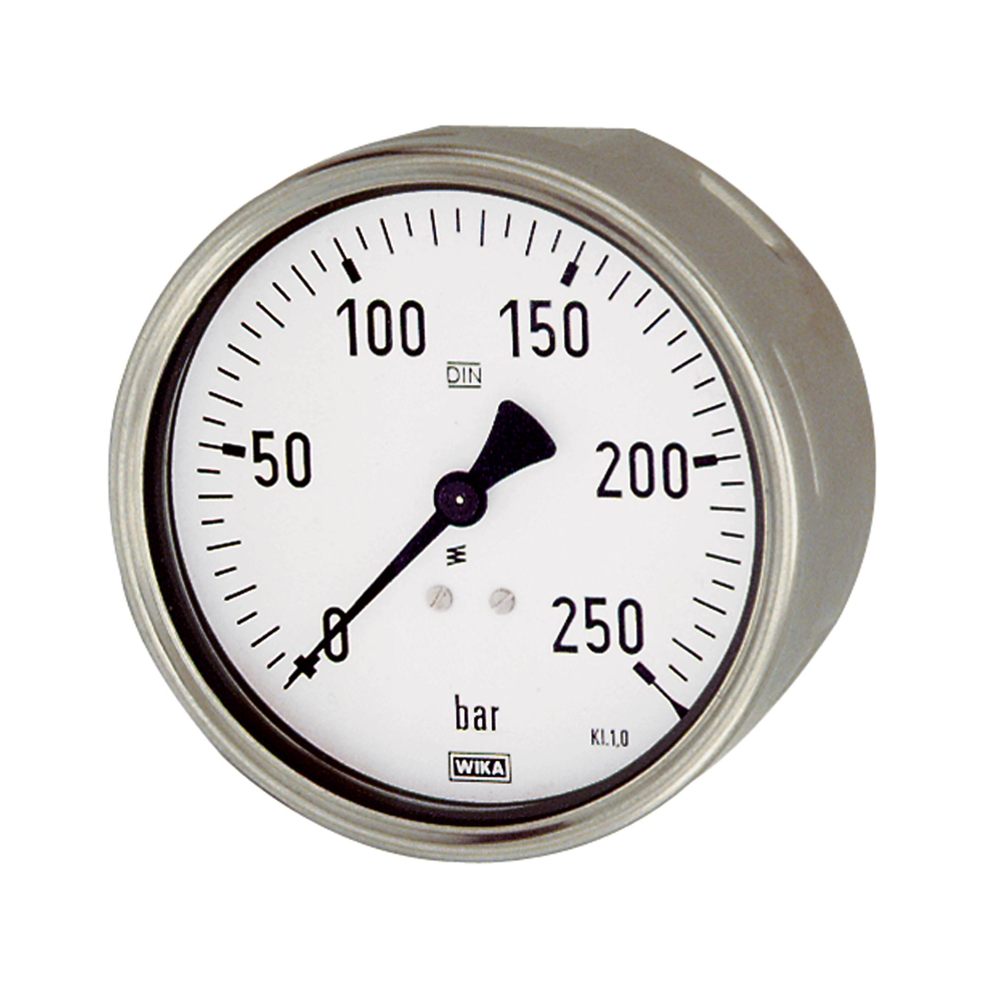 Manometer, Robustausf., G 1/2 hinten exzentr., 0-160,0 bar, Ø 100 - direkt von HUG Technik ✓