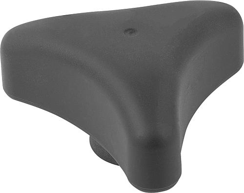 Dreisterngriff ergonomisch M08 D1=80 Kunststoff, schwarz RAL7021, Komp: Stahl - K0785.8008 - bei HUG Technik ✭