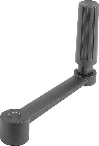Handkurbel mit Griff Gr.1 A=80 L=100 Aluminium, drehbar, D=10 - K0996.3110 - direkt von HUG Technik ✓