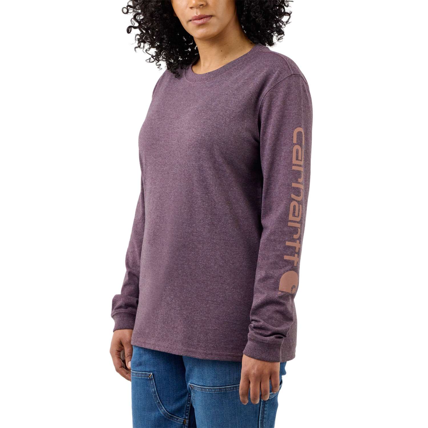 carhartt® Damen Langarm-T-Shirt »WORKWEAR LOGO L/S T-SHIRT« blackberry heather - erhältlich bei ✌ HUG Technik ✓