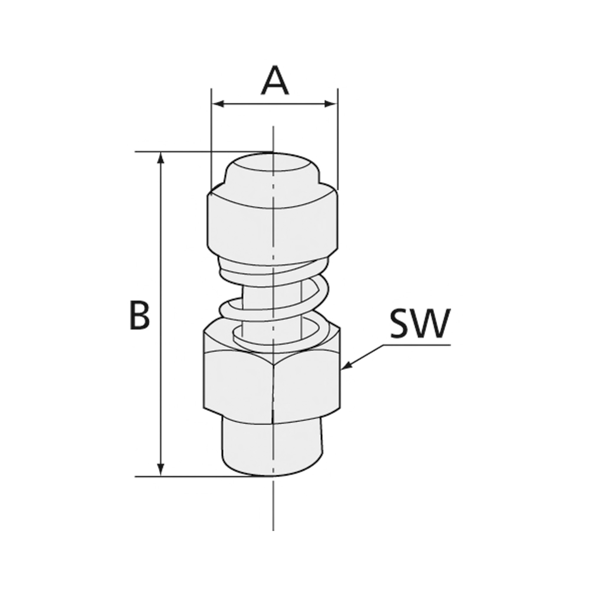 Schalldämpfer mit Federeinstellung, G 3/4, SW 30 - bei HUG Technik ✭