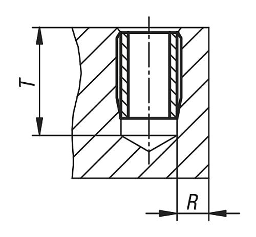 Gewindeeinsatz selbstschneidend M03XD2=5 Edelstahl, mit Schneidbohrung - K0979.103 - bei HUG Technik ✭