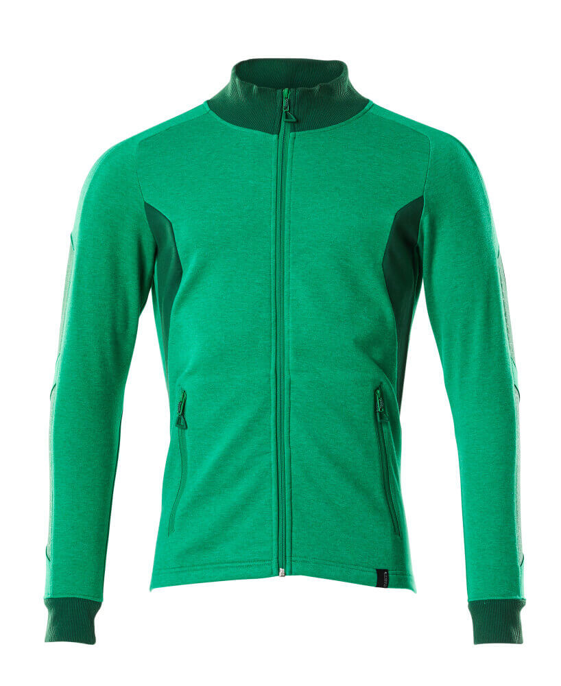 MASCOT® ACCELERATE Sweatshirt mit Reißverschluss  Gr. 2XL/ONE, grasgrün/grün - erhältlich bei ♡ HUG Technik ✓