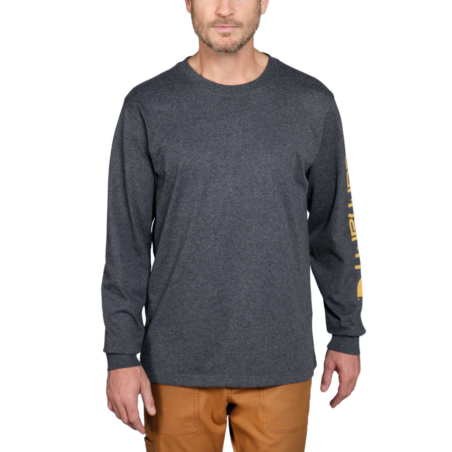 carhartt® Herren-T-Shirt »SLEEVE LOGO T-SHIRT L/S« - Gr. L, carbon heather - bei HUG Technik ☆
